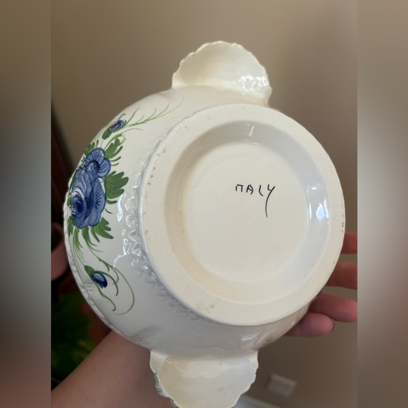 Vintage Italian Hand Painted MCM Soup Tureen Set With Plate Lid & Ladle - Picture 10 of 16